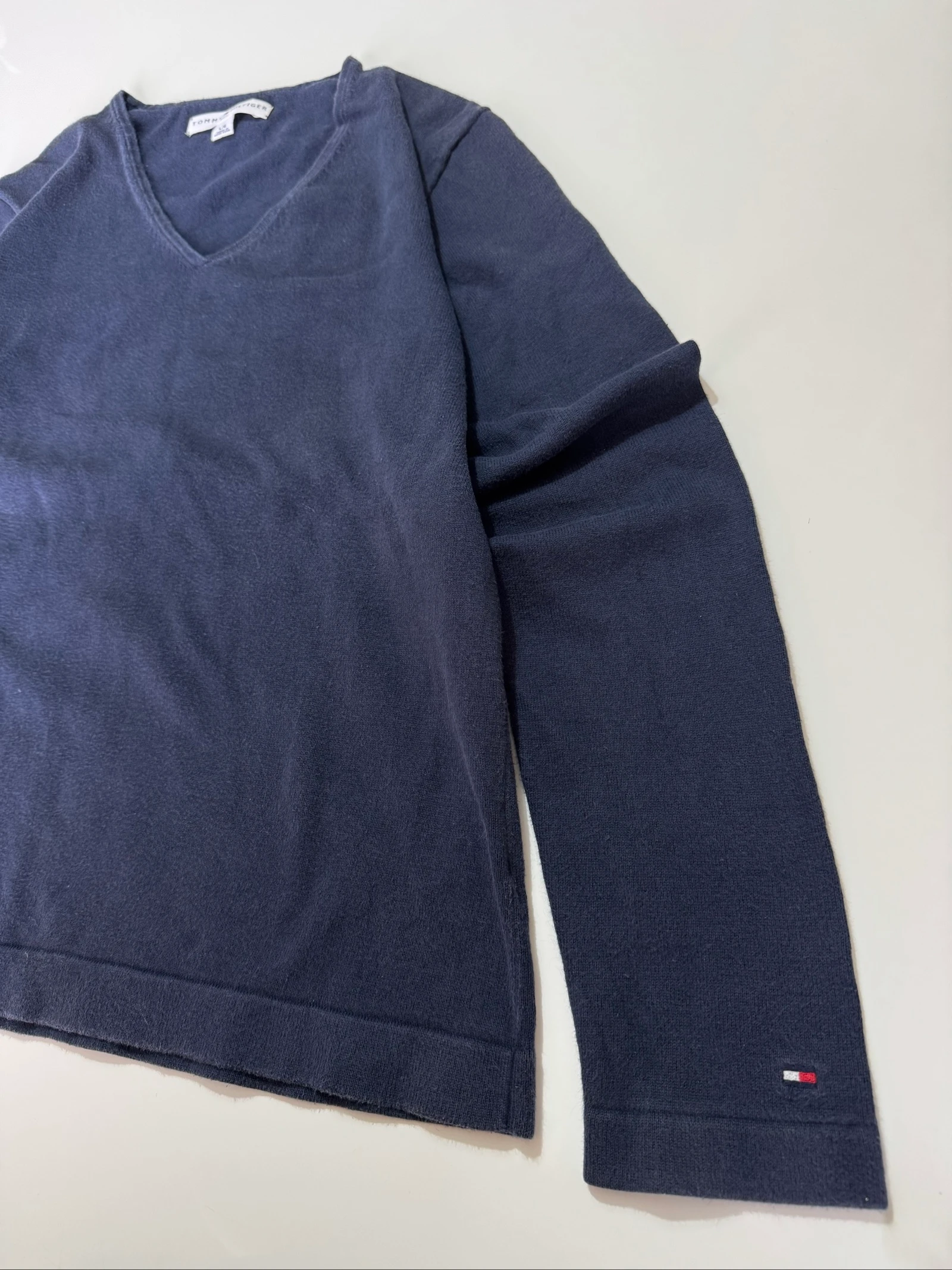 Vintage Tommy Hilfiger Golf V-Neck Sweater Navy Blue Size G – photo 3